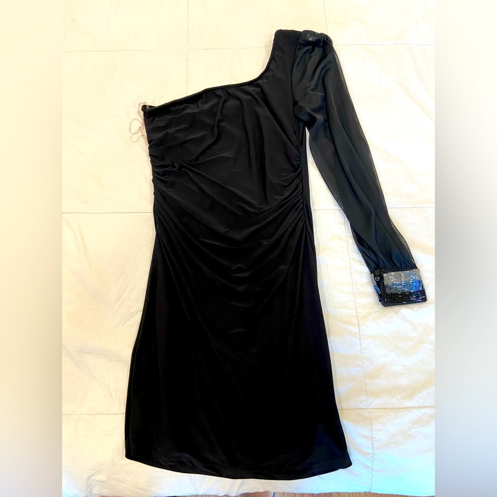 Studio Y Classy Black Dress one sleeve